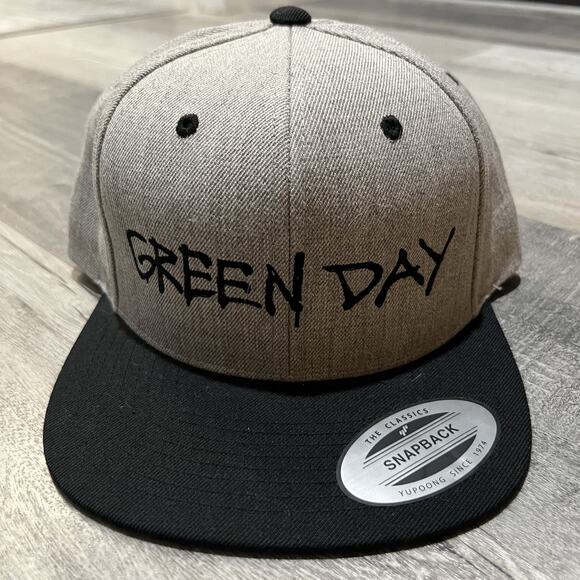 Green Day Radio Snapback Hat Punk Rock Grey/Black Snapback Hat Cap - Picture 1 of 5